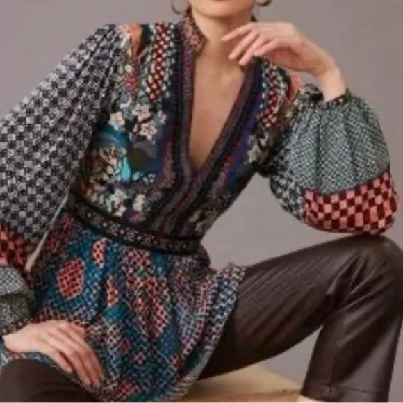 Anthropologie Bhanuni by Jyoti Onyx Top - Size - Picture 3 of 8